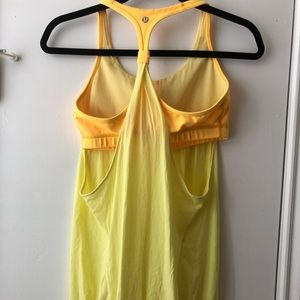 Lululemon athletica yellow tank top bra combo